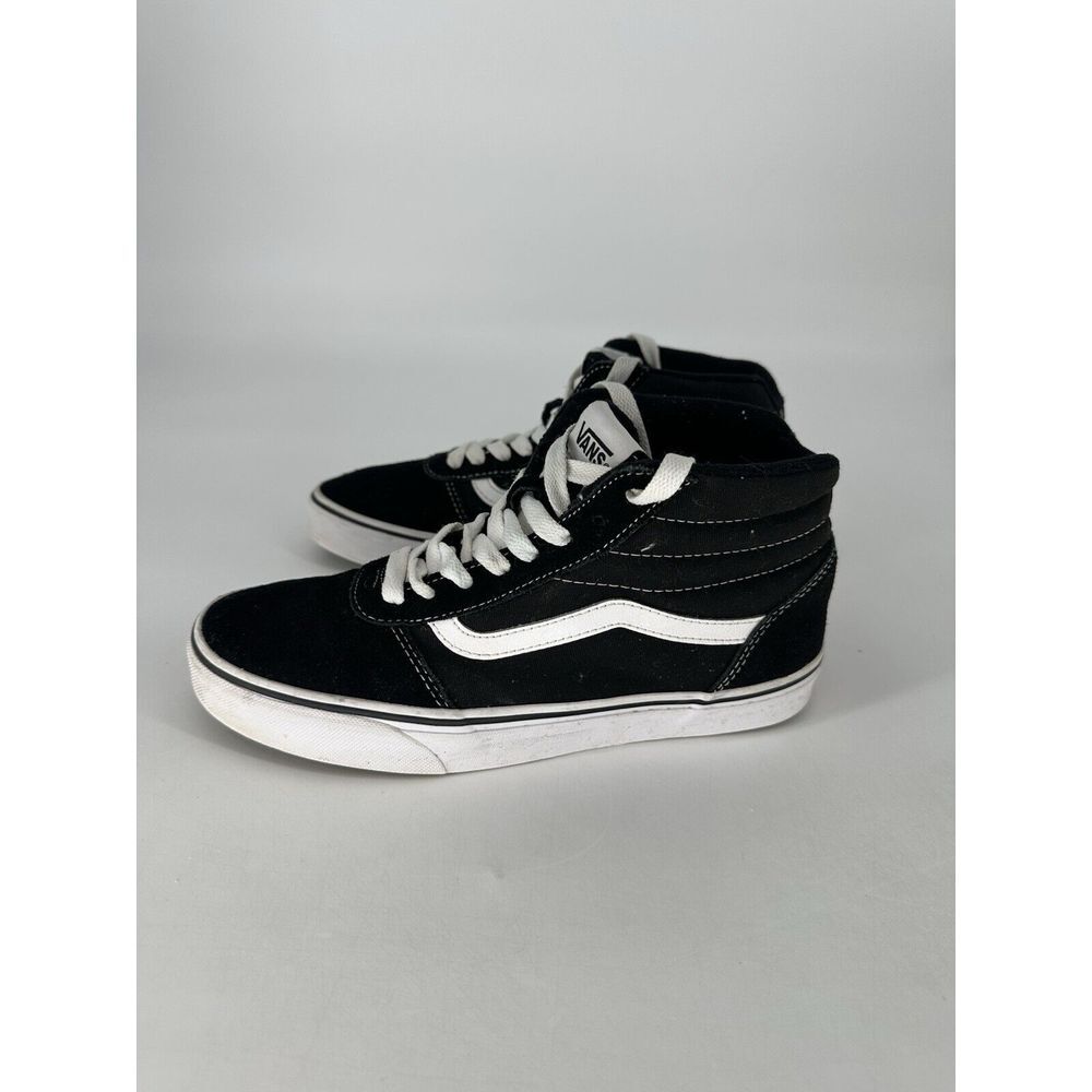 VANS Sk8 Hi Black Suede Canvas Lace Up Hi Top Skate‎ Shoes Men's 8 Women's 9.5